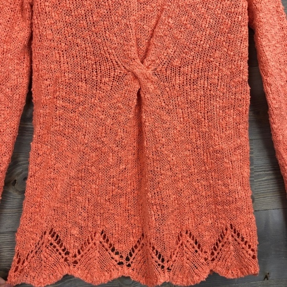 Anthropologie Yellow Bird Peaked Pointelle Sweater - Picture 4 of 8